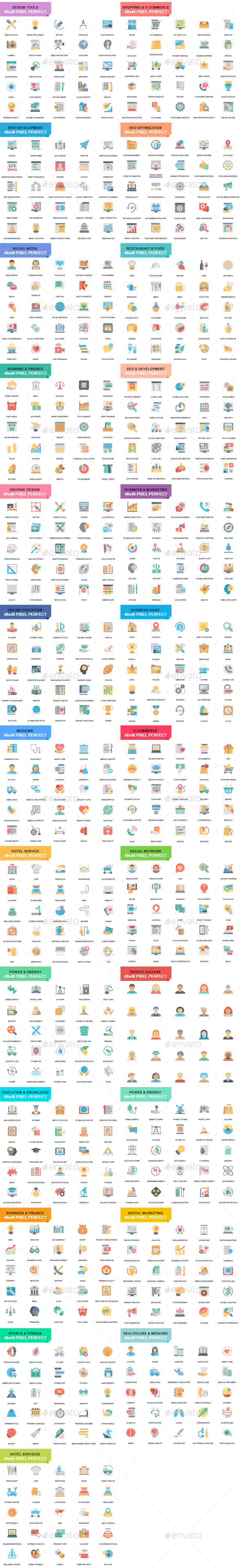 Set of Flat Business Icons - Icons