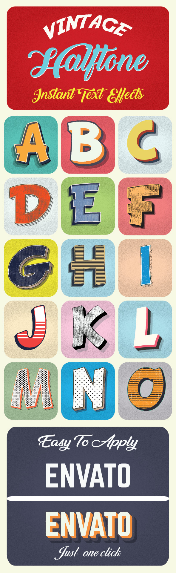 Vintage Halftone Text Effects - Styles Illustrator