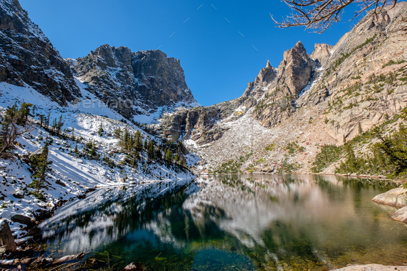 Emerald Lake, Rocky Mountains, Colorado, USA. - Stock Photo - Images