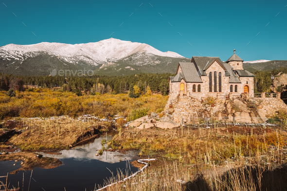 Chapel on the Rock near Estes Park in Colorado - Stock Photo - Images