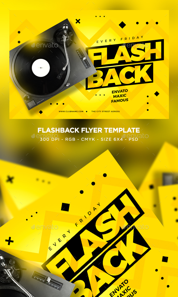 Flash Back Flyer - Clubs & Parties Events