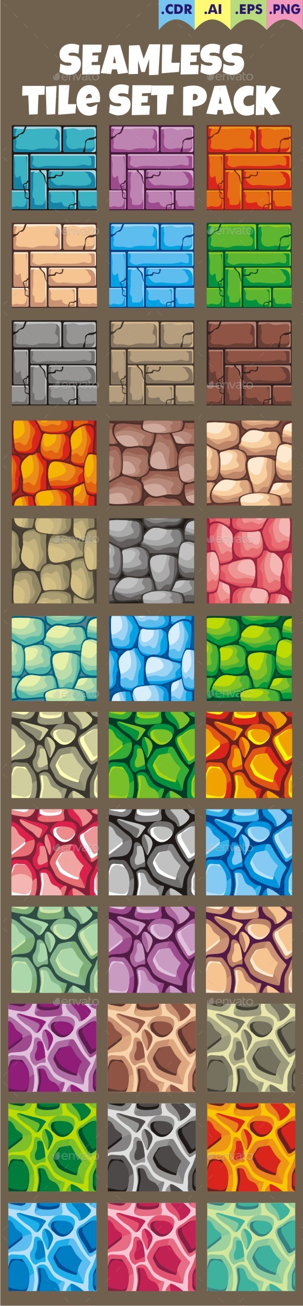Seamless Tileset Pack 8 - Tilesets Game Assets