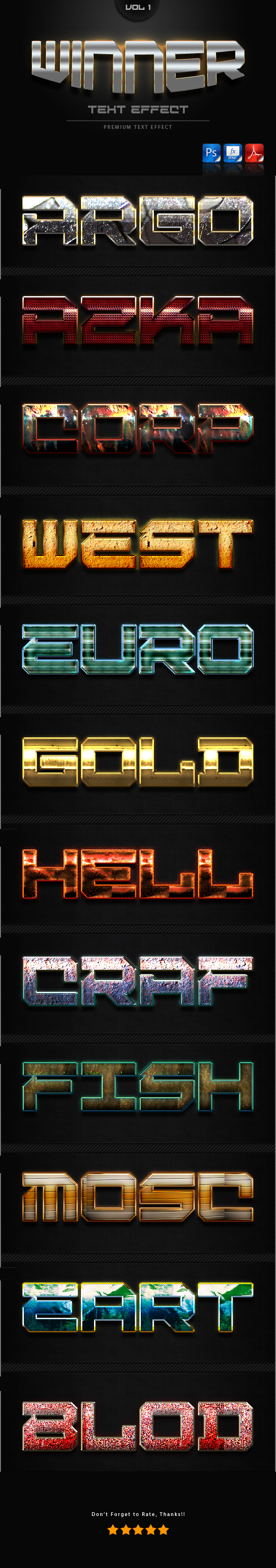 Winner Text Effect Styles Vol 1 - Text Effects Styles