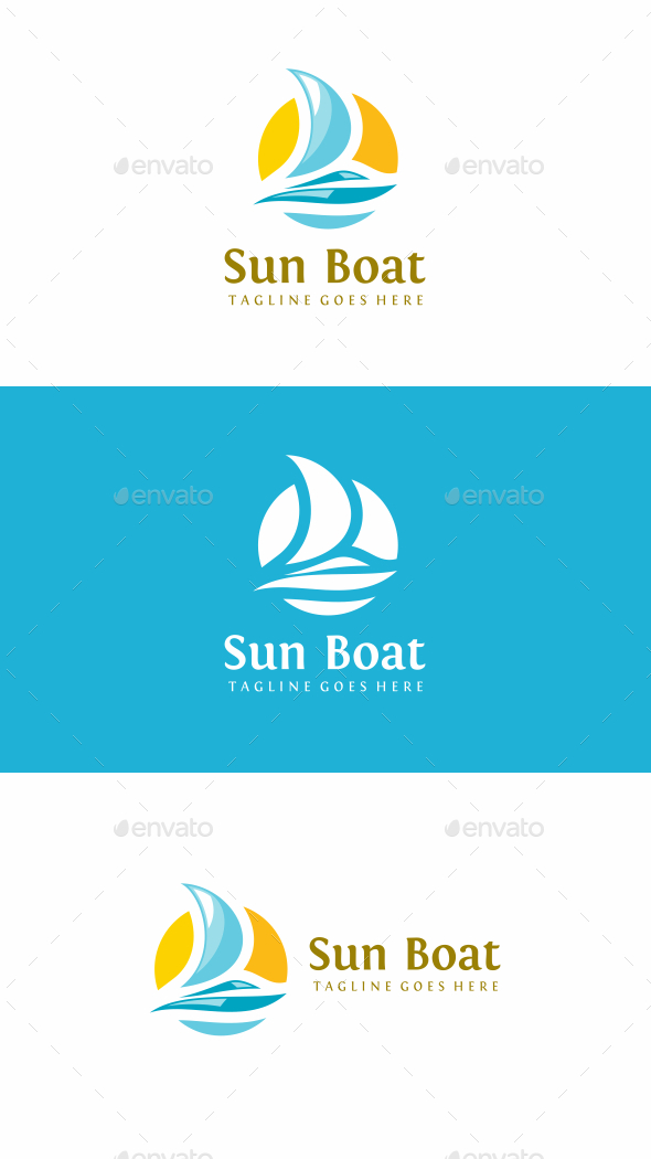 Sun Boat Logo - Objects Logo Templates