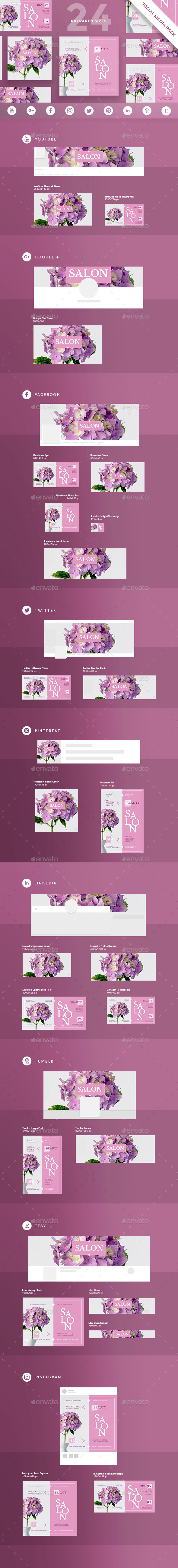 Beauty Salon Spa Social Media Pack - Miscellaneous Social Media