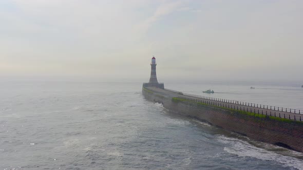Roker Pier and Lighthouse in Sunderland at the Mouth of the Harbour alt