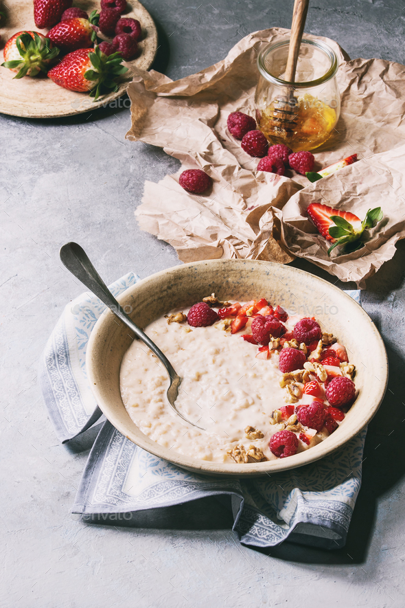 Rice porrige with berries - Stock Photo - Images