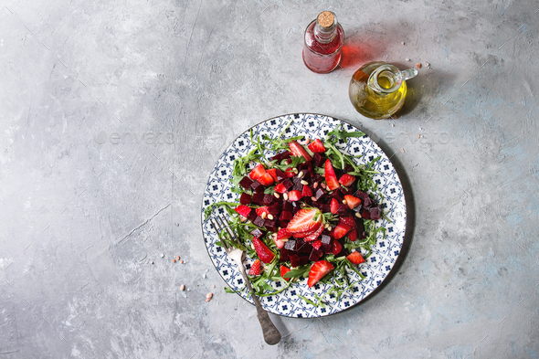 Beetroot and strawberry salad - Stock Photo - Images