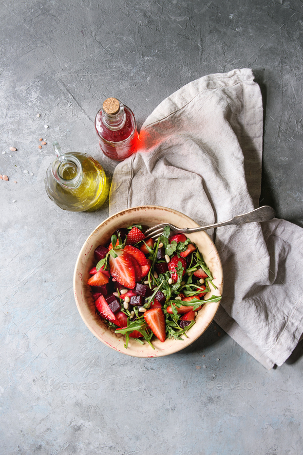 Beetroot and strawberry salad - Stock Photo - Images