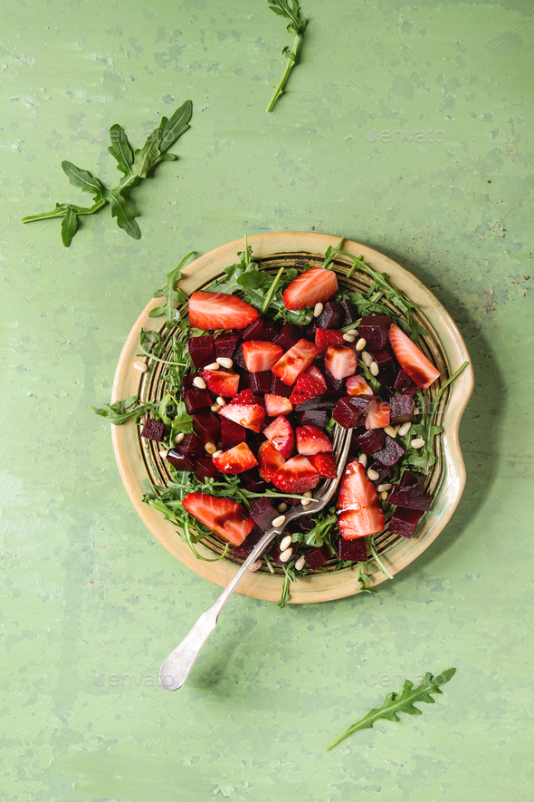 Beetroot and strawberry salad - Stock Photo - Images