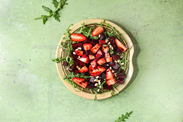 Beetroot and strawberry salad - Stock Photo - Images