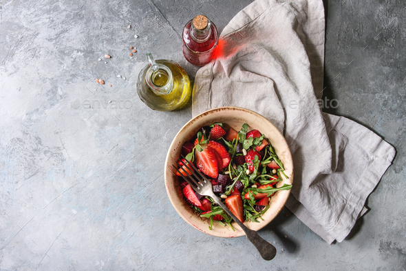 Beetroot and strawberry salad - Stock Photo - Images