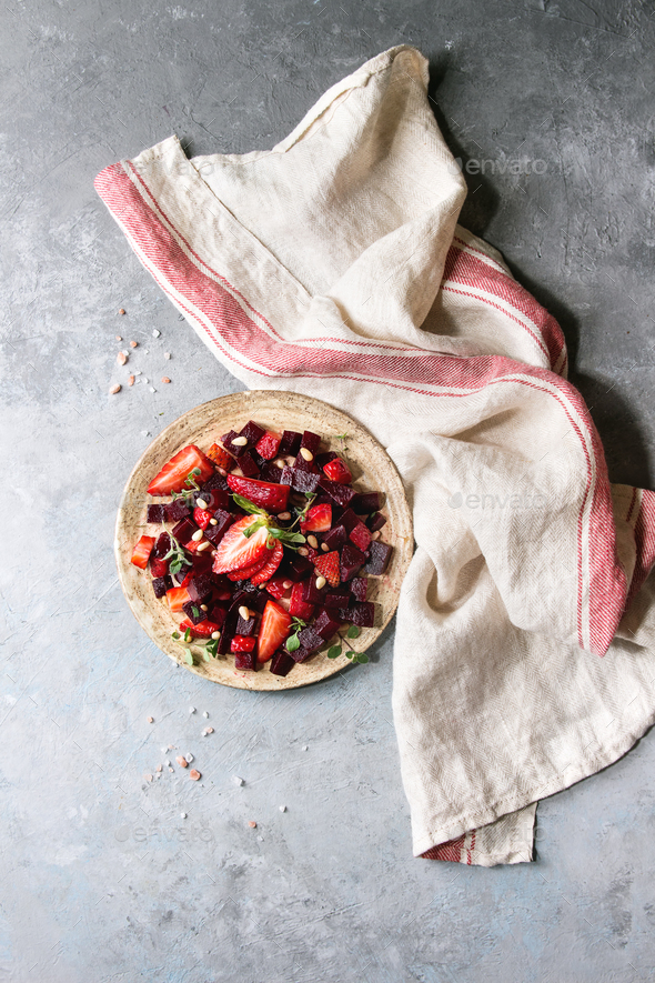 Beetroot and strawberry salad - Stock Photo - Images