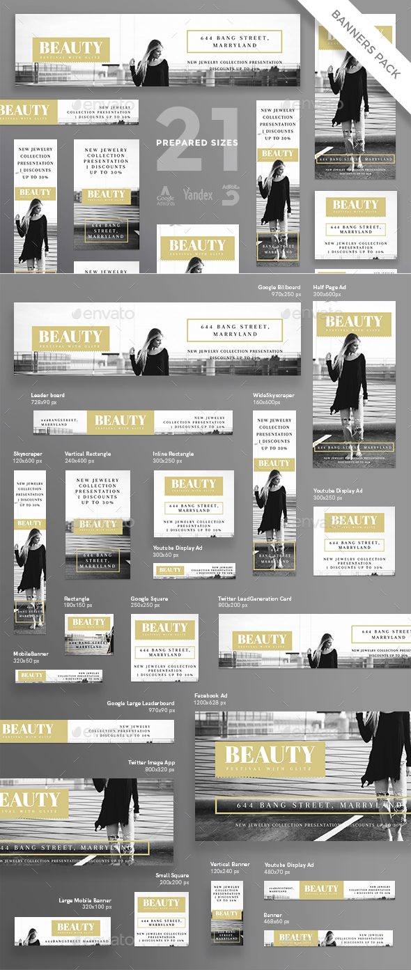 Beauty Festival Banner Pack - Banners & Ads Web Elements