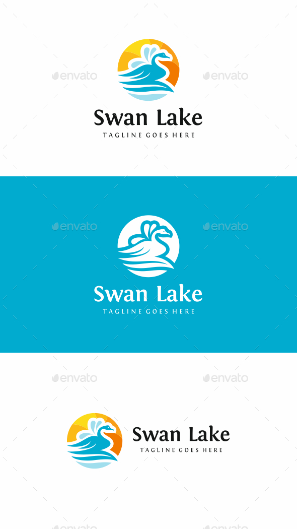 Swan Lake Logo - Animals Logo Templates