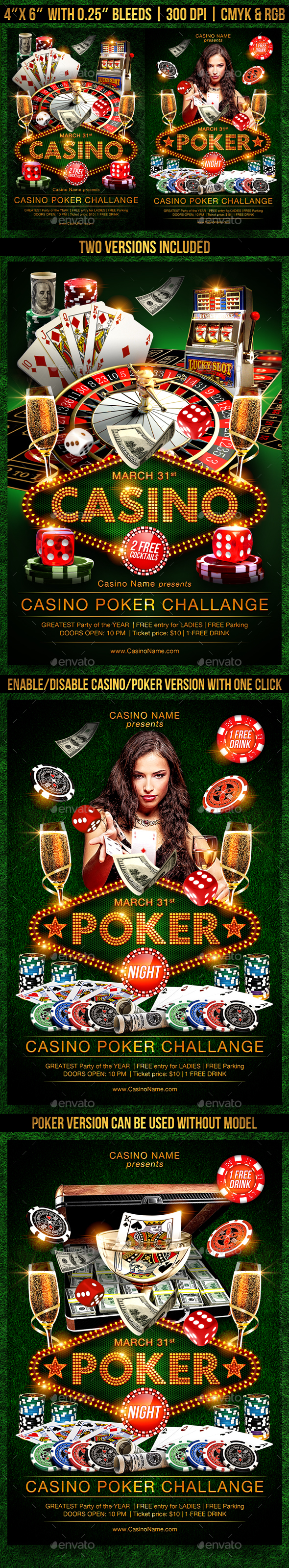 Casino Flyer Template - Clubs & Parties Events