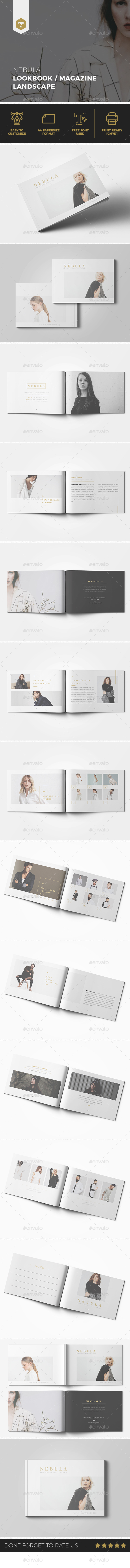NEBULA Lookbook / Magazine Landscape - Brochures Print Templates