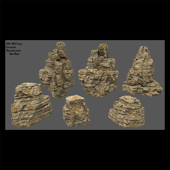 desert rocks set - 3Docean 21710064