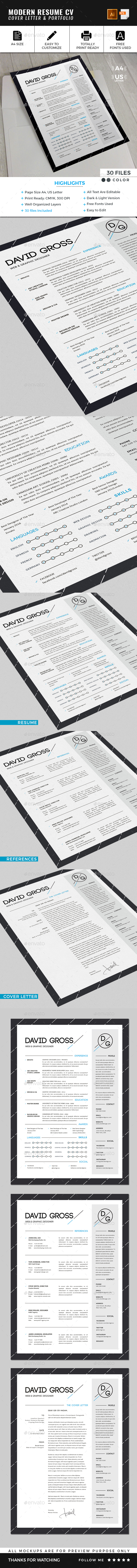 Modern Resume CV Template - Resumes Stationery