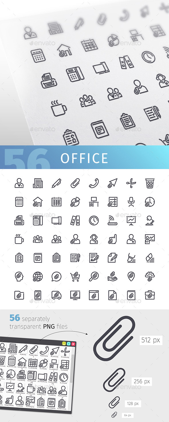 Office Line Icons Set - Business Icons