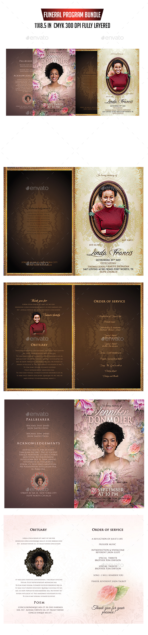 Funeral Program Bundle - Informational Brochures