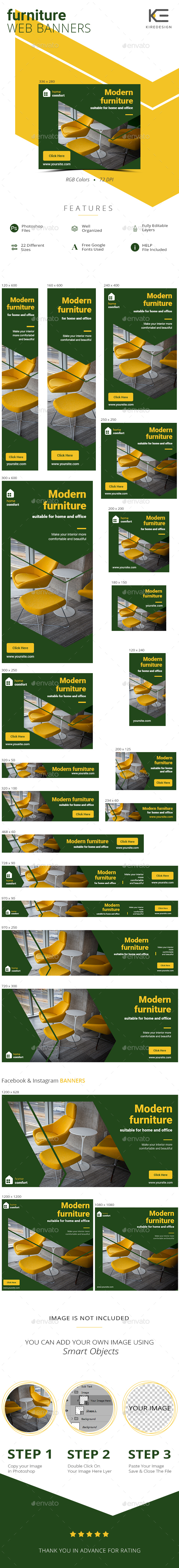 Furniture Salon Web Banners - Banners & Ads Web Elements