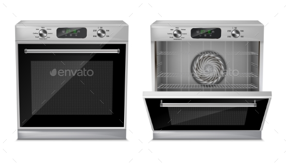 Vector Realistic Compact Built-in Oven - Man-made Objects Objects