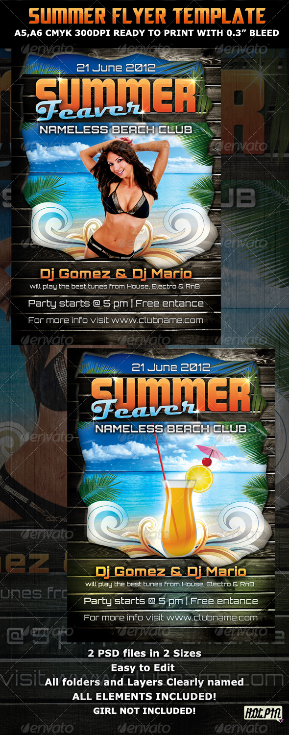 Summer Feaver Party Flyer Template - Clubs & Parties Events