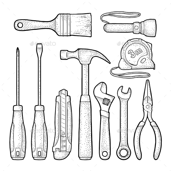 Set of Hardware Tools - Miscellaneous Vectors