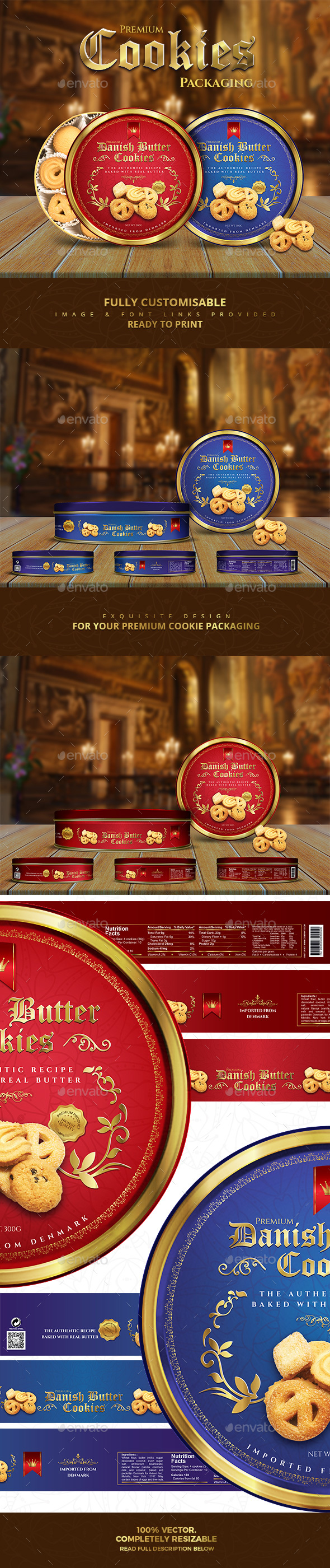 Premium Cookies Packaging - Packaging Print Templates