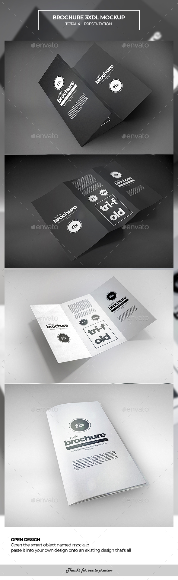 Brochure 3xDL Mockup - Brochures Print