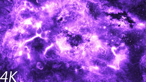 Abstract Purple Space Nebula and Energy Waves