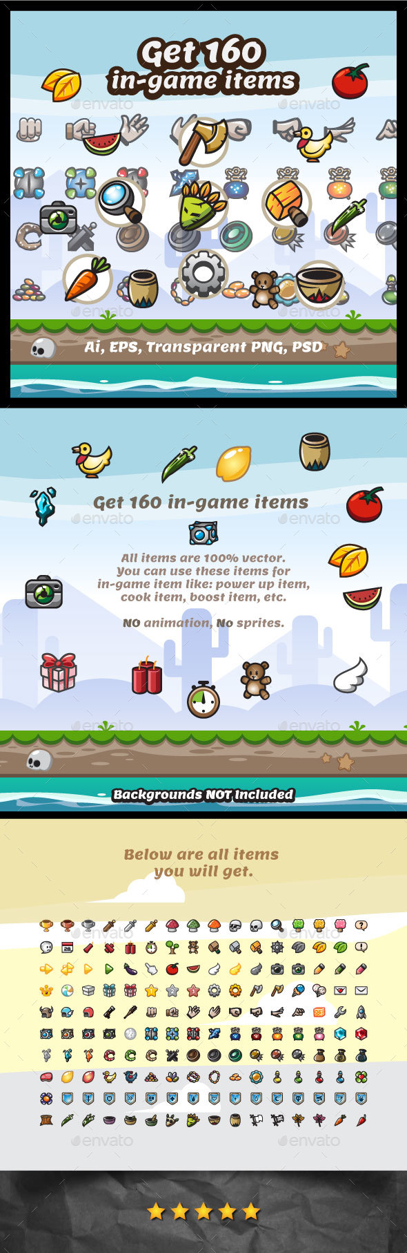 160 In-Game Items - Miscellaneous Game Assets