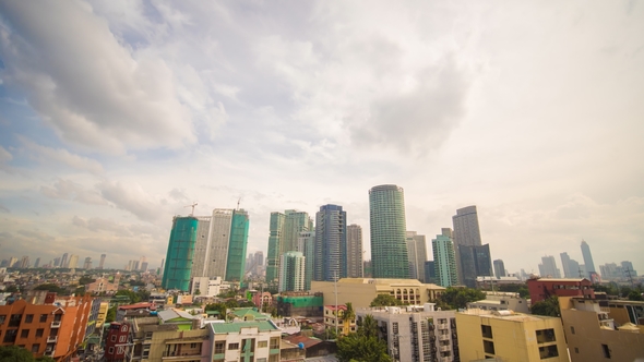 Manila Skyscrapers in the Cloudy Evening alt