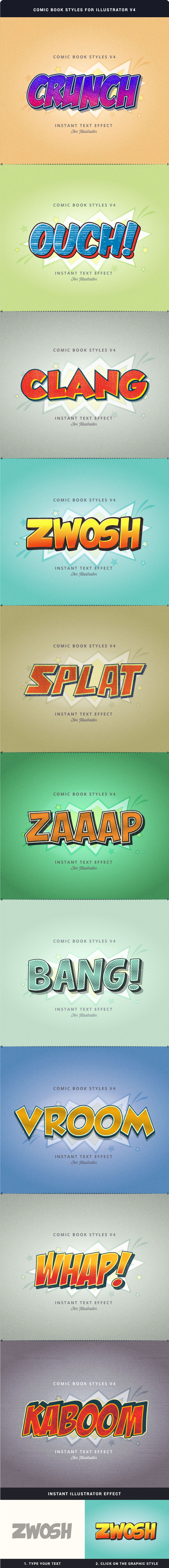 Comic Book Styles for Illustrator V4 - Styles Illustrator