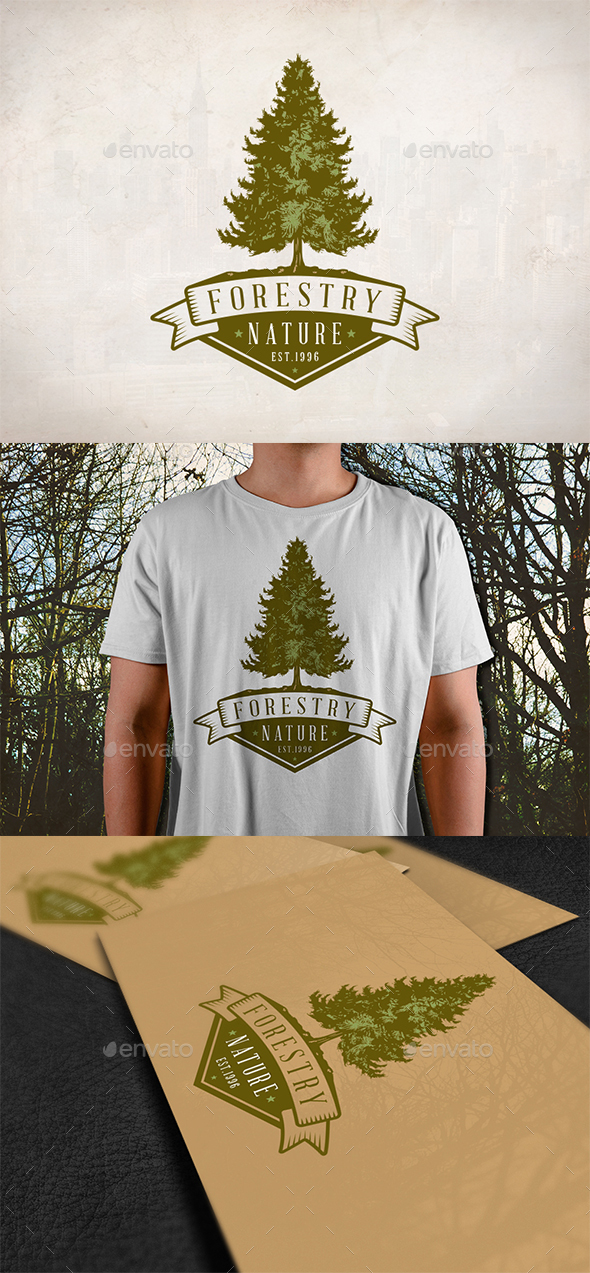 Pine Tree Emblem Logo - Nature Logo Templates