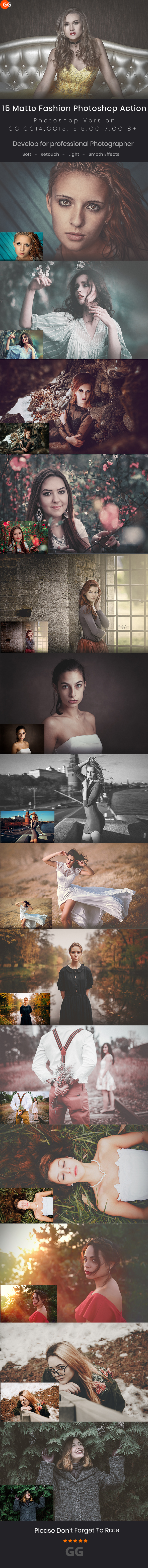 15 Matte Fashion Photoshop Action - Photo Effects Actions