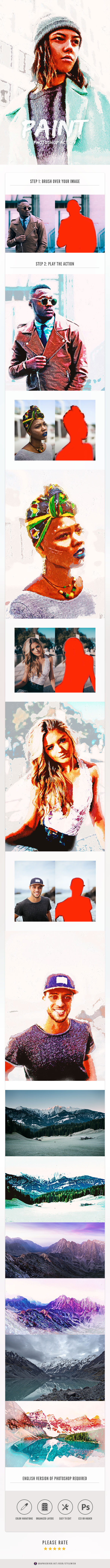 Paint Photoshop Action - Photo Effects Actions