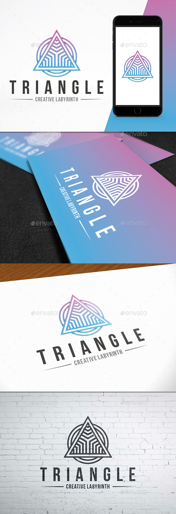 Triangle Maze Creative Logo - Vector Abstract