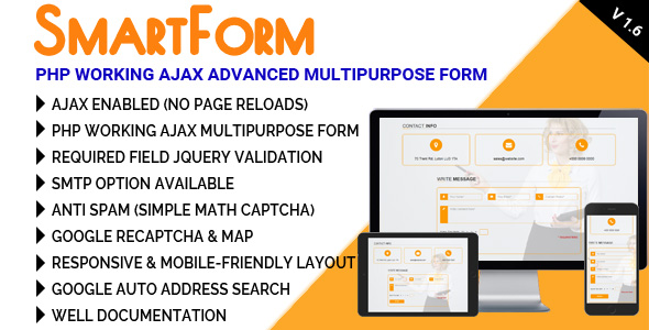 SmartForm - PHP Working Ajax Advanced Multipurpose Form - CodeCanyon Item for Sale
