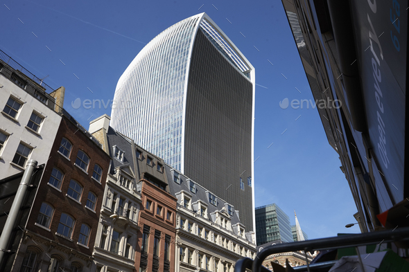 LONDON - MAY, 2017: The Walkie Talkie building, 20 Fenchurch Street - Stock Photo - Images