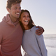 Romantic Couple On Walking Along Winter Beach Together - $5.00 Romantic Couple On Walking Along Winter Beach Together