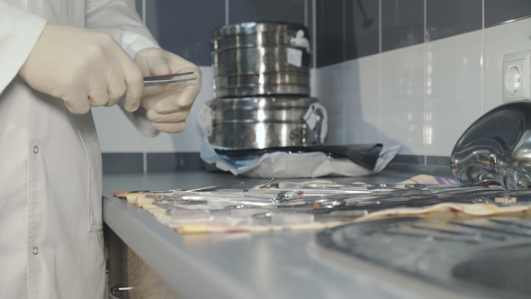 View of Checking the Medical Instruments in a Lab alt