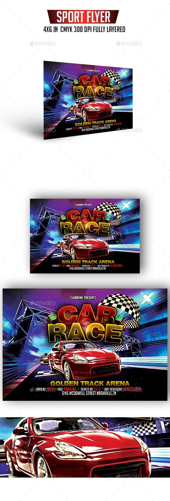 Car Race Flyer - Sports Events