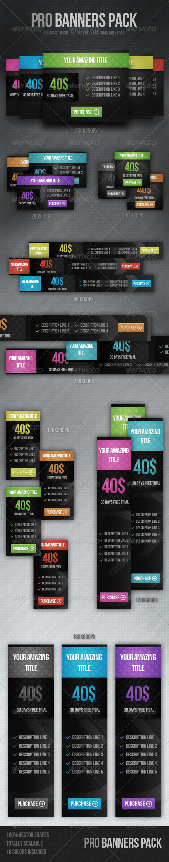 Pro Banners Pack - Banners & Ads Web Elements