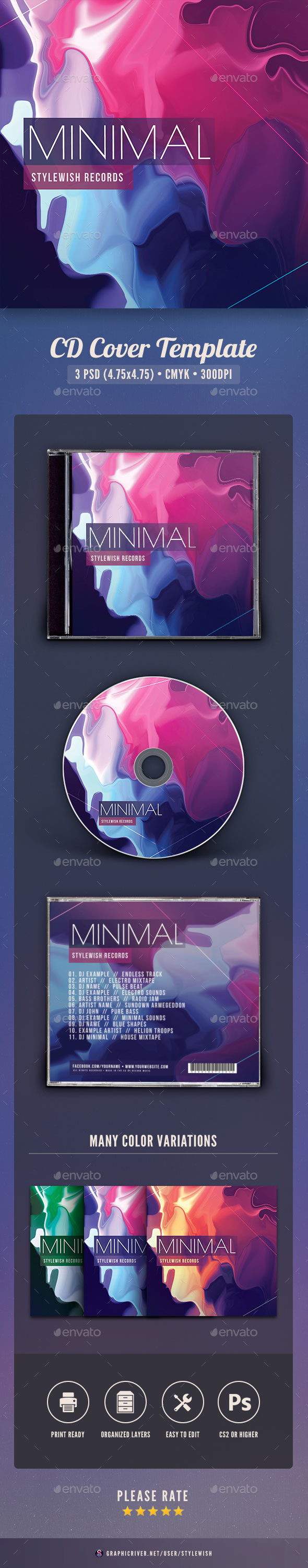 Minimal CD Cover Artwork - CD & DVD Artwork Print Templates