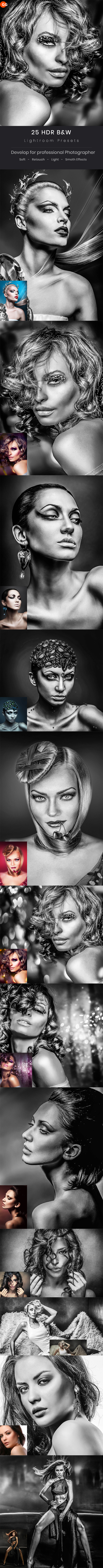 25 Ultra HDR B&W Lightroom Preset V2 - Black and white Lightroom Presets