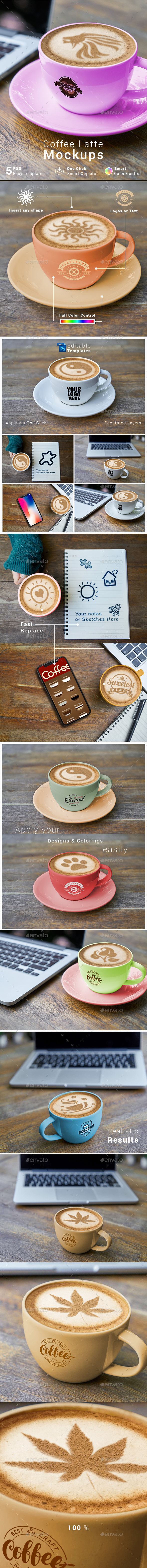 Coffee Latte Mockups - Logo Product Mock-Ups