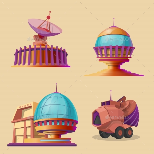 Vector Set with Objects for Space Exploration - Communications Technology