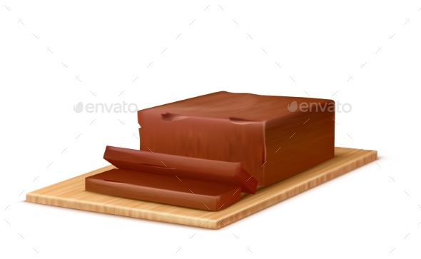 Vector Realistic Stick of Chocolate Butter - Food Objects